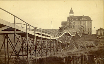 E.G. Morrison (ca. 1827–1888), Roller Coaster at the Arcadia Hotel, Santa Monica, late 1880s. Albumen print, Ernest Marquez Collection. The Huntington Library, Art Collections, and Botanical Gardens.