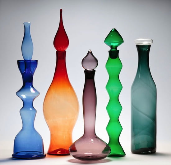 Wayne Husted (American, born 1927), Joe Philip Myers (American, born 1934) for the Blenko Glass Company, Architectural Series. Mold-blown, applied, cut and polished glass, 1955-65. Toledo Museum of Art. Purchased with funds from Helen Brooks in memory of Mayme and Rudolph Luedtke, 2013.3-6