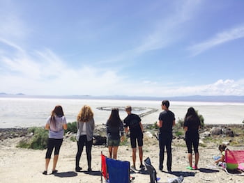 Utah Museum of Fine Arts and GSLI day of art and science at Spiral Jetty